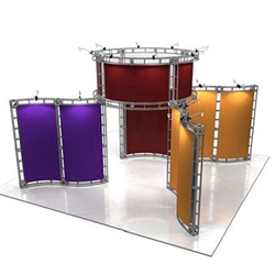 This 20 x 20 custom trade show truss system will help you stand out at the next trade show, drawing attention from across the exhibit floor.  Truss exhibits are one of the most structurally elaborate trade show displays.  They are popular with exhibitors