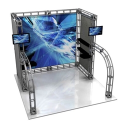 This 10 x 10 custom trade show truss system will help you stand out at the next trade show, drawing attention from across the exhibit floor.  Truss exhibits are one of the most structurally elaborate trade show displays.  They are popular with exhibitors