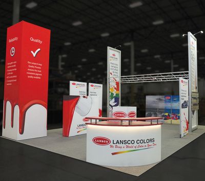 Custom trade show exhibit structures, like design # 699601 stand out on the convention floor. Draw eyes to your trade show booth with exciting custom exhibits & displays. We can customize any trade show exhibit or display to your specifications.