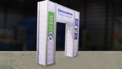 Custom trade show exhibit structures, like design # 325905 stand out on the convention floor. Draw eyes to your trade show booth with exciting custom exhibits & displays. We can customize any trade show exhibit or display to your specifications.