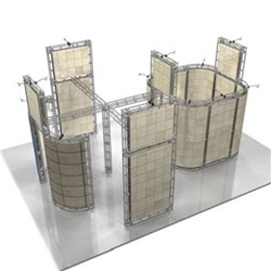 This Larger custom trade show truss system will help you stand out at the next trade show, drawing attention from across the exhibit floor.  Truss exhibits are one of the most structurally elaborate trade show displays.  They are popular with exhibitors