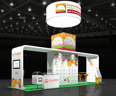 Custom trade show exhibit structures, like design # 62595 stand out on the convention floor. Draw eyes to your trade show booth with exciting custom exhibits & displays. We can customize any trade show exhibit or display to your specifications.