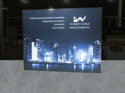 Custom trade show exhibit structures, like design # 0485428 stand out on the convention floor. Draw eyes to your trade show booth with exciting custom exhibits & displays. We can customize any trade show exhibit or display to your specifications.