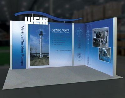 Custom trade show exhibit structures, like design # 105053V5 stand out on the convention floor. Draw eyes to your trade show booth with exciting custom exhibits & displays. We can customize any trade show exhibit or display to your specifications.