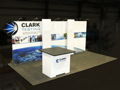 Custom trade show exhibit structures, like design # 319252 stand out on the convention floor. Draw eyes to your trade show booth with exciting custom exhibits & displays. We can customize any trade show exhibit or display to your specifications.