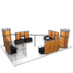 This Larger custom trade show truss system will help you stand out at the next trade show, drawing attention from across the exhibit floor.  Truss exhibits are one of the most structurally elaborate trade show displays.  They are popular with exhibitors