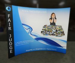 Custom trade show exhibit structures, like design # 0354475 stand out on the convention floor. Draw eyes to your trade show booth with exciting custom exhibits & displays. We can customize any trade show exhibit or display to your specifications.