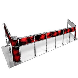 This Larger custom trade show truss system will help you stand out at the next trade show, drawing attention from across the exhibit floor.  Truss exhibits are one of the most structurally elaborate trade show displays.  They are popular with exhibitors