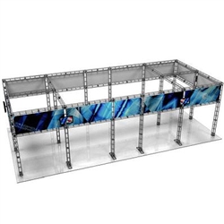 This Larger custom trade show truss system will help you stand out at the next trade show, drawing attention from across the exhibit floor.  Truss exhibits are one of the most structurally elaborate trade show displays.  They are popular with exhibitors