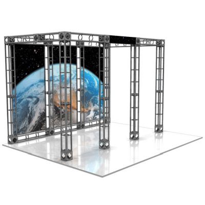 This 10 x 15 custom trade show truss system will help you stand out at the next trade show, drawing attention from across the exhibit floor.  Truss exhibits are one of the most structurally elaborate trade show displays.  They are popular with exhibitors