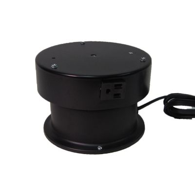 This display turntable ships in one day and is ready to use out of the box.  Comes standard with rotating 8 amp outlet, clockwise rotation at 3 RPM and 25 lb Capacity.  Get your display noticed with motion!