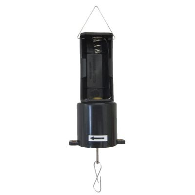 This battery operated hanging display motor ships in one day and is ready to use out of the box.  Comes standard with clockwise rotation at 3 RPM and 5 lb Capacity.  Ideal for table top displays and trade show applications eliminating the need for wires!