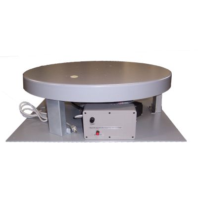 This rotating display turntable ships in one day and is ready to use out of the box.  Comes standard with clockwise rotation at 1 RPM and 1,000 lb Capacity. Get your display noticed with motion!