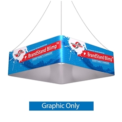10ft x 24in Blimp Square Hanging Banner - Single-Sided Print (Graphic Only) | Trade Show Hanging Sign - Hanging Banner Exhibit Display
