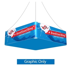 8ft x 24in Blimp Square Hanging Banner - Double-Sided Print (Graphic Only) | Trade Show Hanging Sign - Hanging Banner Exhibit Display