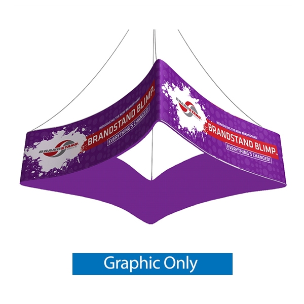 10ft x 48in Blimp Curved Quad Double-Sided Print (Graphic Only) | Trade Show Booth Ceiling Hanging Sign