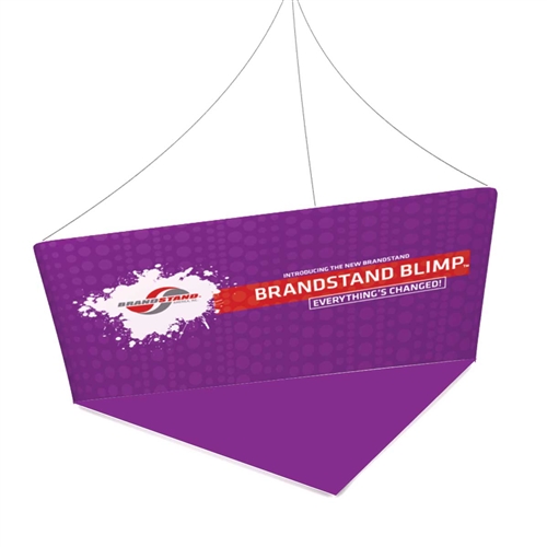 10ft x 48in Blimp Tapered Trio Hanging Banner with Double-Sided Fabric Print | Trade Show Booth Ceiling Hanging Sign
