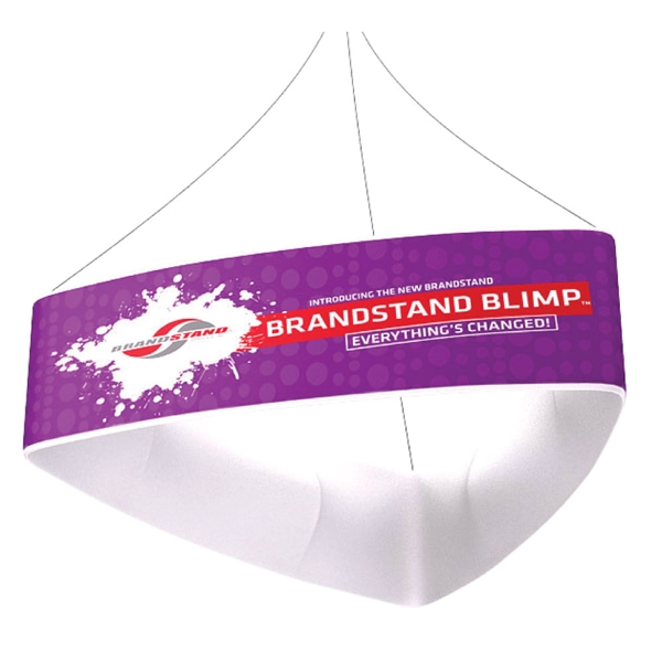 12ft x 36in Blimp Curved Trio Hanging Banner with Single-Sided Fabric Print | Trade Show Booth Ceiling Hanging Sign