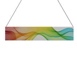 10ft x 2ft Double-Sided Flat Hanging Sign (Graphic & Hardware) is a must have at your next trade show. This ceiling banner is printed on quality fabric. Available shapes hanging sign are round, flat, square, curved square, tapered square and triangle