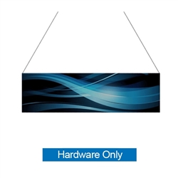 14ft x 4ft  Flat Hanging Sign (Hardware Only) is a must have at your next trade show. This ceiling banner is printed on quality fabric. Available shapes hanging sign are round, flat, square, curved square, tapered square and triangle