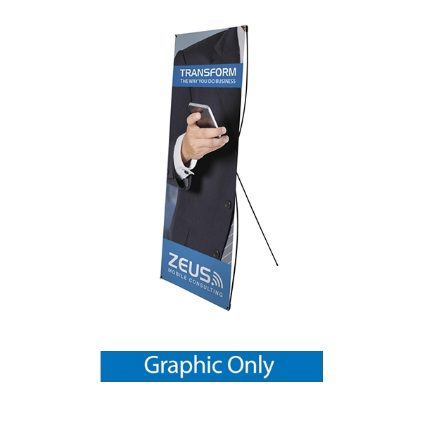 Replacement Graphic 23.5in for Tri-X3 Banner Display allows your customers to quickly set up their graphics. Budget Spring-Back Banner Stand allows for an upscale wood look for a lower cost. Simply unfold the Tri-X display and attach a grommeted graphic