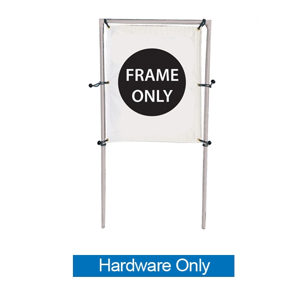 Get your outdoor message noticed! For maximum impact and visibility, In-Ground Single Banner Frame Hardware Only 5ft h x 4ft w are an excellent way to display banners. All pieces of the lightweight all-steel frame snap together for easy assembly.