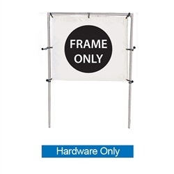 Get your outdoor message noticed! For maximum impact and visibility, In-Ground Single Banner Frame Hardware Only 5ft h x 6ft w are an excellent way to display banners. All pieces of the lightweight all-steel frame snap together for easy assembly.
