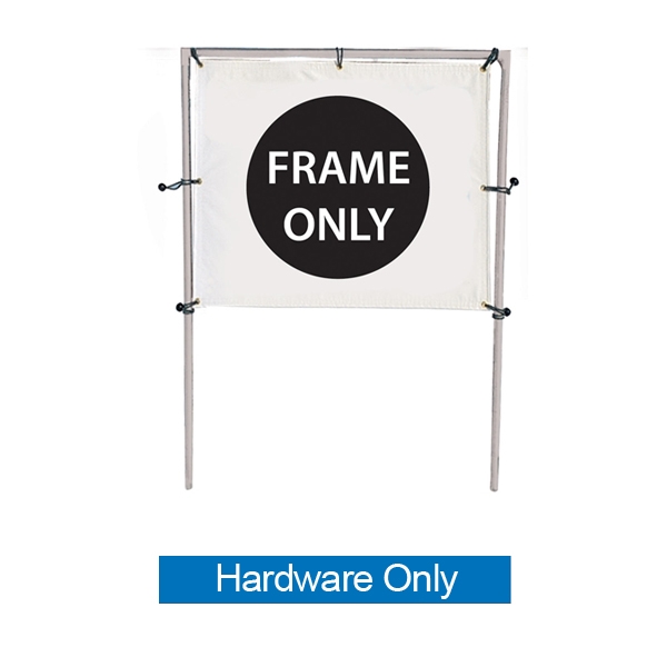 Get your outdoor message noticed! For maximum impact and visibility, In-Ground Single Banner Frame Hardware Only 5ft h x 6ft w are an excellent way to display banners. All pieces of the lightweight all-steel frame snap together for easy assembly.