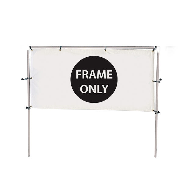 Get your outdoor message noticed! For maximum impact and visibility, In-Ground Single Banner Frame Hardware Only 5ft h x 12ft w are an excellent way to display banners. All pieces of the lightweight all-steel frame snap together for easy assembly.