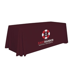 This 6ft stain resistant standard throw for a professional presentation at your next event.  This tablecloth is unprinted and available in stock solid colors.