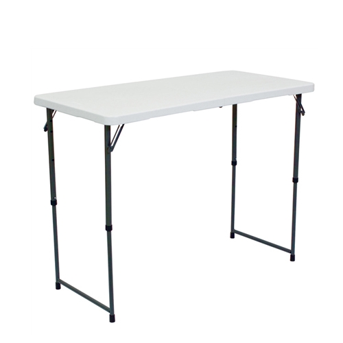 Showgoer 4ft Folding Demo Table is non-printed as a trade show accessory. Our Foldable Counter Height Tables for your next trade show event today. Showgoer 4 Ft Demo Tables are event accessories  to promote your next trade show event.