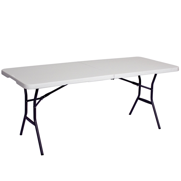 Showgoer 6 ft Folding Demo Table is non-printed as a trade show accessory. Our Foldable Counter Height Tables for your next trade show event today. Showgoer 6 Ft Demo Tables are event accessories  to promote your next trade show event.