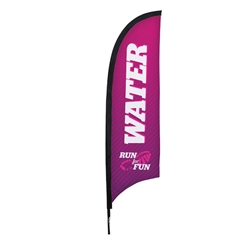 Outdoor promotional sail flags get your message noticed!  Custom printed 7ft Premium Razor marketing flags are perfect for events, trade shows, expos, fairs and in front of retail locations.