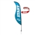 Outdoor promotional sail flags get your message noticed!  Custom printed 13ft Premium Sabre marketing flags are perfect for events, trade shows, expos, fairs and in front of retail locations.