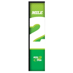 Outdoor promotional sail flags get your message noticed!  Custom printed 14.5ft Premium Rectangle marketing flags are perfect for events, trade shows, expos, fairs and in front of retail locations.