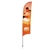 Outdoor promotional sail flags get your message noticed!  Custom printed 13ft Streamline Razor marketing flags are perfect for events, trade shows, expos, fairs and in front of retail locations.