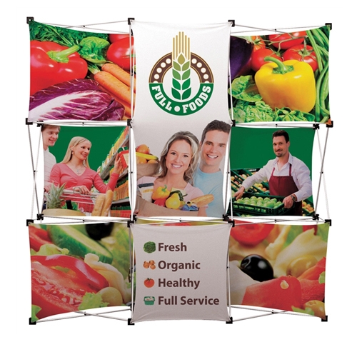 8ft Geometrix Fabric Display 337130 Replacement Graphics. It is one of the more unique product offerings at xyzDisplays.com but has been a huge hit. Xpressions series offers many of the features the exhibitors look for in a high quality display