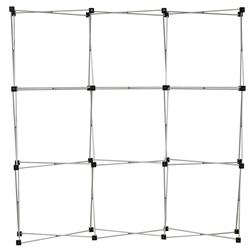 8ft Deluxe Geometrix Display 9 qd Frame Kit. 8ft Deluxe Geometrix Display is one of the more unique product offerings at xyzDisplays. Xpressions series offers many of the features the exhibitors look for in a high quality fabric pop up floor backwall.