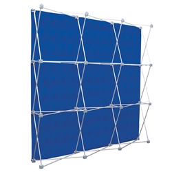 8ft X 8in Deluxe Geometrix Double-Sided Tension Fabric Backwall. Eliminate background distractions and bring focus to your graphic banners. The super poly knit flag fabric back wall includes a blockout liner for double-sided printing.