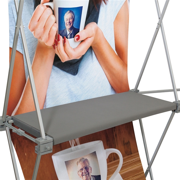 Deluxe GeoMetrix Displays Internal Straight Shelf. Conveniently display your products! Strong, durable; Shelves hold up to 15 lbs; For use on our 10ft Straight Show N Rise display and all of our Deluxe GeoMetrix fabric pop up displays