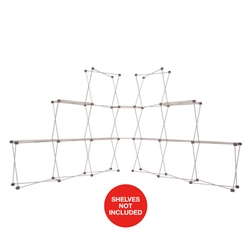 9ft x 7ft Deluxe GeoMetrix Connector Display Hardware Only. Our popular Deluxe GeoMetrix display now comes in several new configurations, featuring multiple units linked together with our brand new connector shelves.