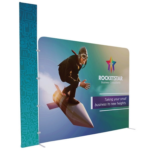 10ft EuroFit Tagalong Tension Fabric Display Kit. Expand select EuroFit displays by attaching the EuroFit Tagalong to the top or side.