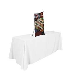 24in x 35in Tabletop Xpress Vertical Banner (Graphic & Hardware)This banner display features an umbrella-like mechanism that makes setup and take down a breeze.