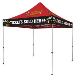 Outdoor 10ft Tents offer heavy duty commercial-grade popup frames designed for professional use. Canopies can customized with full color printing to display your company branding. Showcase your business name with our outdoor event tents.