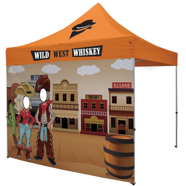 Outdoor 10ft Tents offer heavy duty commercial-grade popup frames designed for professional use. Canopies can customized with full color printing to display your company branding. Showcase your business name with our outdoor event tents.