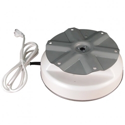 IR-50 Display Turntable no Rotating Wires low profile turntable is rated to turn 50 lbs with a larger 9 inch diameter turntable plate. Features include  6-foot power cord and a safety clutch to prevent damage to the motor when turning motion is obstructed