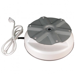 IR-100 Display Turntable (Without Rotating Wires) low profile turntable is rated to turn 100 lbs with a larger 9-inch diameter turntable plate. Includes a 6-foot power cord, a safety clutch to prevent damage to the motor when turning motion is obstructed