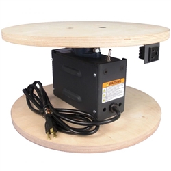 The TS-400 Rotator is a finished, ready-to-run unit designed specifically for easy setup at a tradeshow or event. Comes standard with power cord, direction control switch, rotating power outlet, and a wooden top ready for mounting your sign or display. Su