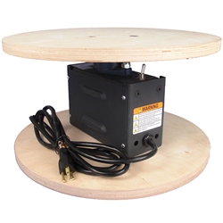 The TS-400 Rotator is a finished, ready-to-run unit designed specifically for easy setup at a tradeshow or event. Comes standard with power cord, direction control switch, and a wooden top ready for mounting your sign or display. Supports 400 pounds in co