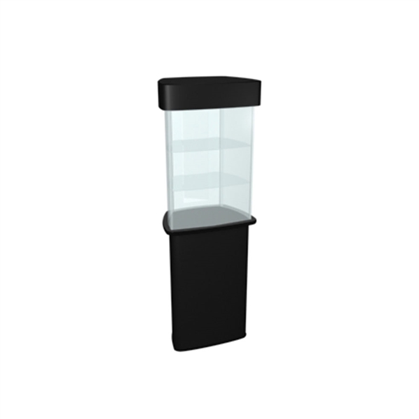 QUATTRO Glass Counter Trade Show Display Podium is a great way to display your product at trade show or Event. Use the signage area at the top of the display case to attract attention.